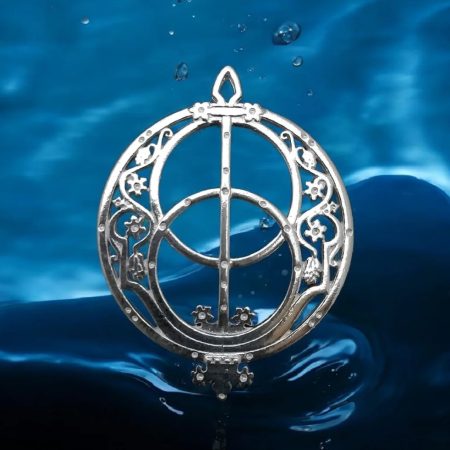 Large Sterling Silver Chalice Well Pendant