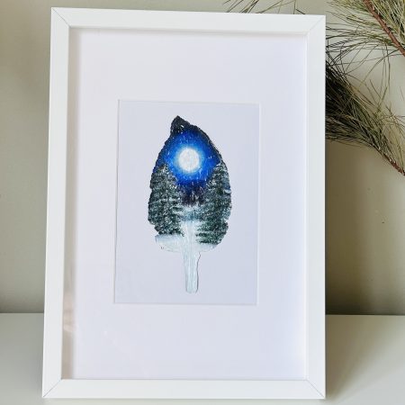 Winter Glow Original Sustainable Winter Themed Acrylic Leaf Art